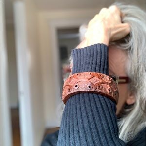 Carved Walnut Cuff/Bangle - Made in India